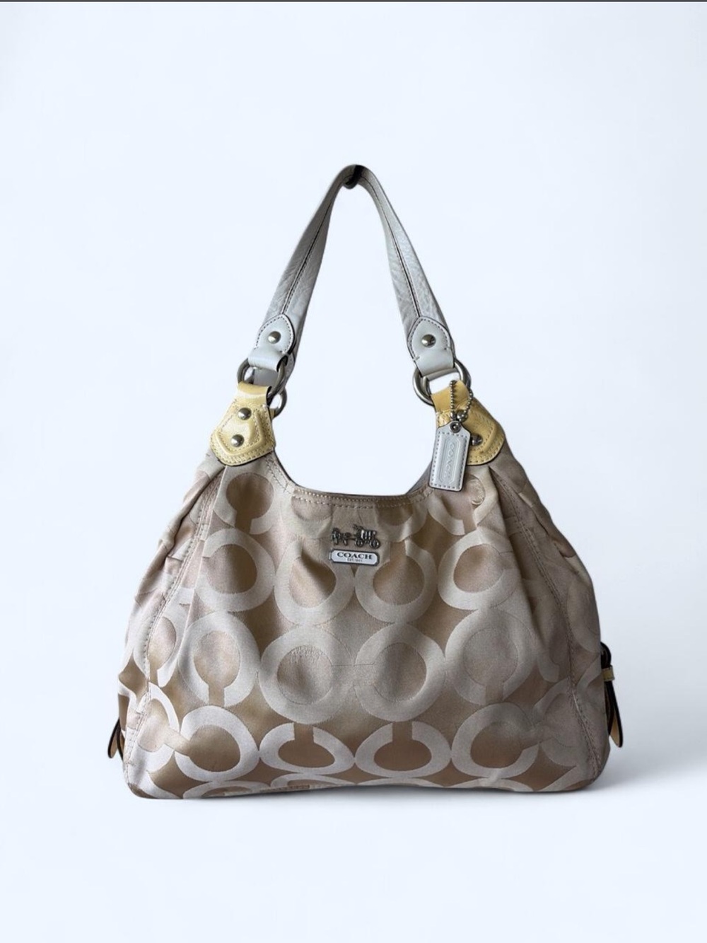 Coach Signature Madison Op Art Maggie Canvas Shoulder Bag